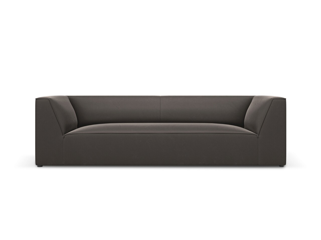Canapea 3 locuri, Ruby, Micadoni Home, BL, 232x93x69 cm, catifea, gri inchis - imagine 6